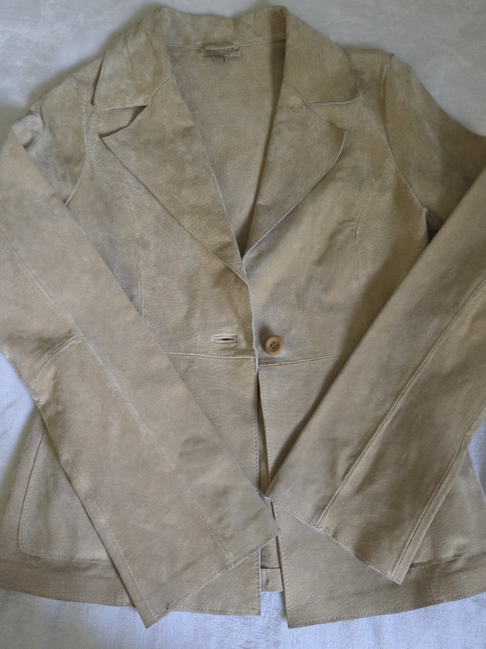 Vintage Catalani Tan Genuine Suede Leather Blazer Jacket Women's M CelestialMoon